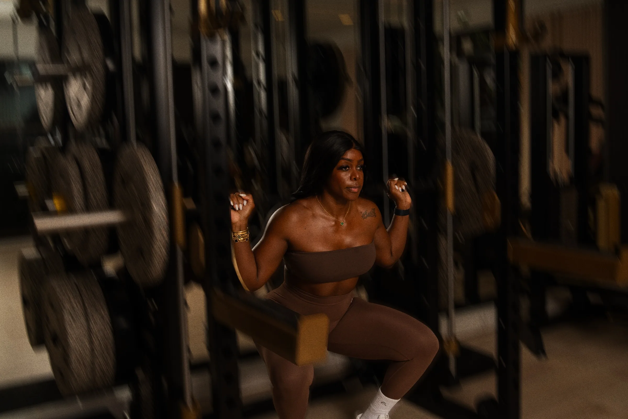 Aluna em treino no estúdio